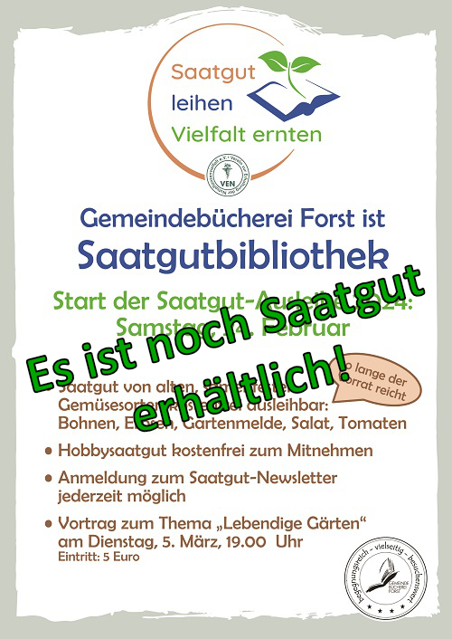 Gemeindebücherei Forst ist Saatgutbibliothek